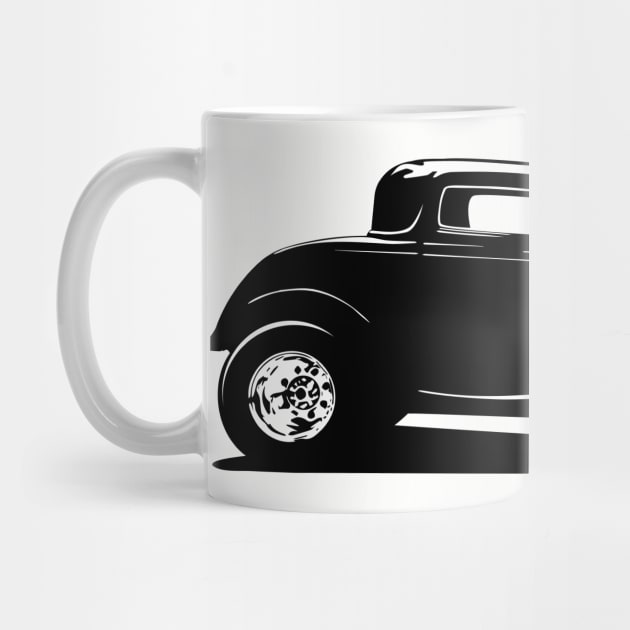 Classic American Thirties Hot Rod Car Silhouette by hobrath